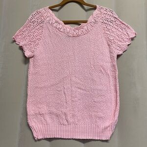 Vintage El Mar California Women’s Sweater Crochet Knit Boucle Barbiecore Dainty